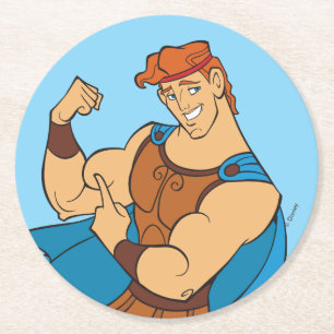Hercules Bicep Flex Round Paper Coaster