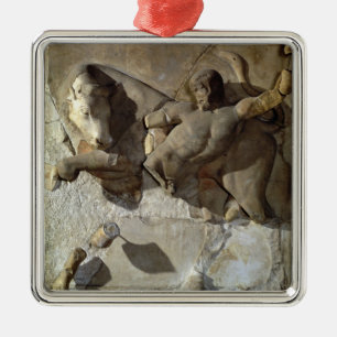 Hercules Fighting the Cretan Bull, one of a series Metal Tree Decoration