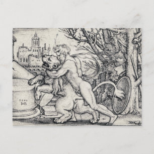 Hercules Killing The Nemean Lion Postcard