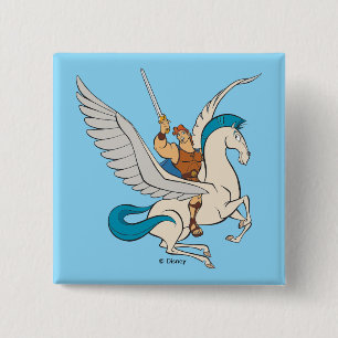 Hercules Riding Pegasus Button
