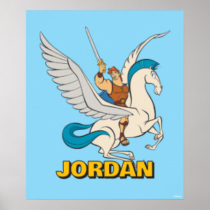 Hercules Riding Pegasus Poster