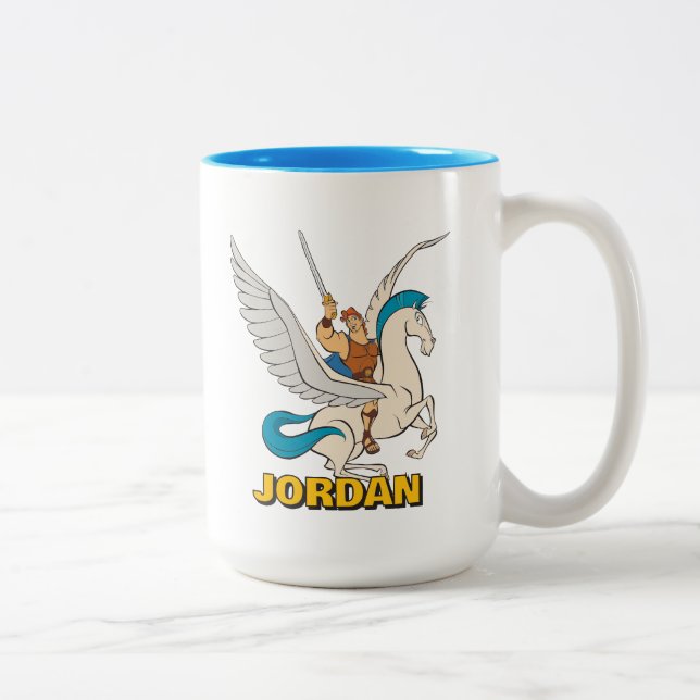 Hercules Riding Pegasus Two-Tone Coffee Mug (Right)