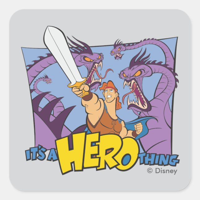 Hercules vs Hydra - It's a HERO Thing Square Stick Sticker (Front)