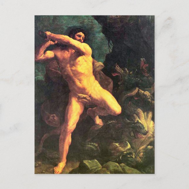 Hercules vs the hydra by Gudio Reni Postcard (Front)