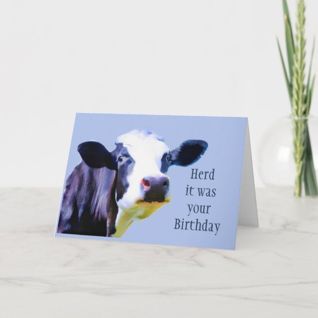 Herd it was your Birthday Hope it was Amoosing Fun Card (Front)