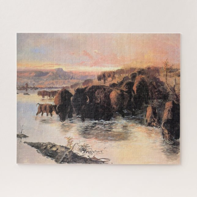 Herd of American Buffalo Jigsaw Puzzle (Horizontal)