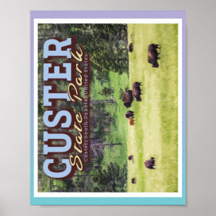 HERD OF BISON - CUSTER STATE PARK - SOUTH DAKOTA POSTER