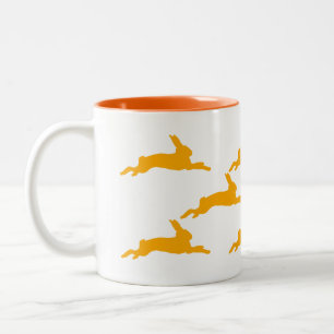 Herd of Bunnies Two-Tone Coffee Mug