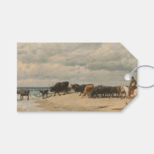Herd of Cattle Beside the Sea (by Eugène Burnand) Gift Tags