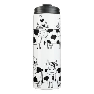 Herd of Cows with Hearts by Natasha Us Thermal Tumbler