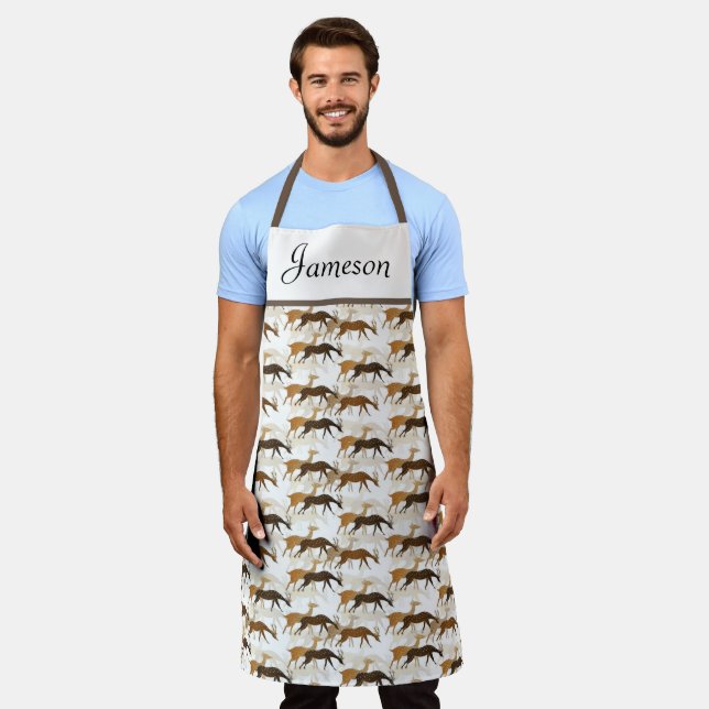 Herd of Deer Pattern Apron (Worn)