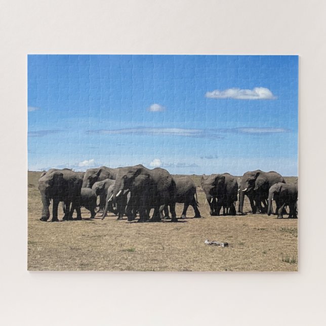 Herd of Elephants Kenya Jigsaw Puzzle (Horizontal)