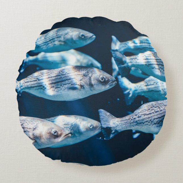 HERD OF FISH ROUND CUSHION (Front)