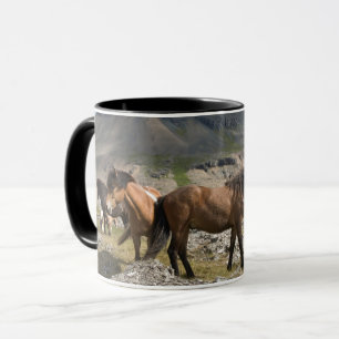Herd Of Horses, Near Hofn, Iceland Mug