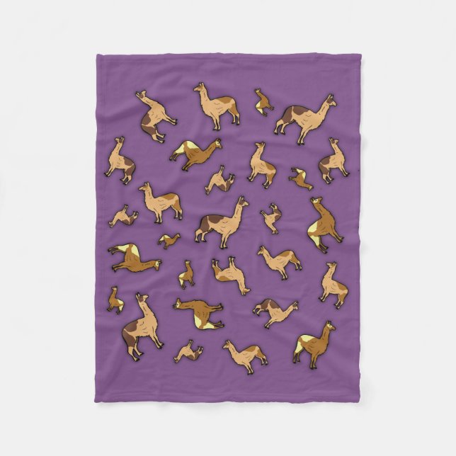Herd of Llamas Fleece Blanket (Front)