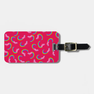 herd of pink unicorns luggage tag