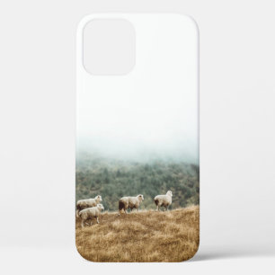 HERD OF SHEEP ON BROWN GRASS FIELD DURING DAYTIME iPhone 12 CASE