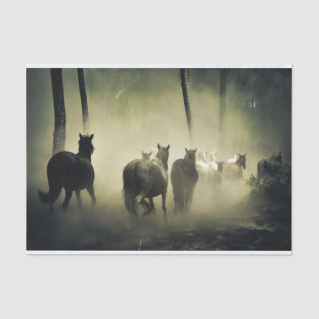 Herd of wild horses tissue paper (Front)