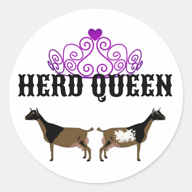 Herd Queen -  Nigerian Dwarf Goat Classic Round Sticker (Front)
