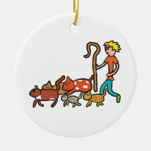 Herding Cats Ceramic Ornament
