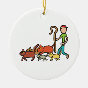 Herding Cats Ceramic Ornament