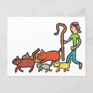 Herding Cats Postcard