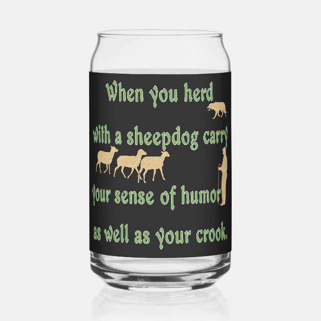 Herding Humour Can Glass (Front)