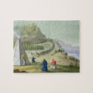 Herding Reindeer, Lapland, plate 47 from 'Le Costu Jigsaw Puzzle