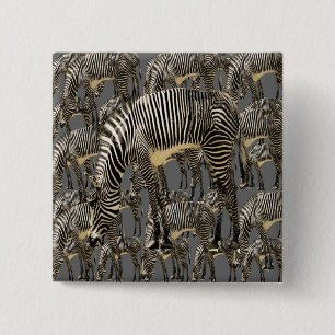 Herds of Zebras 15 Cm Square Badge