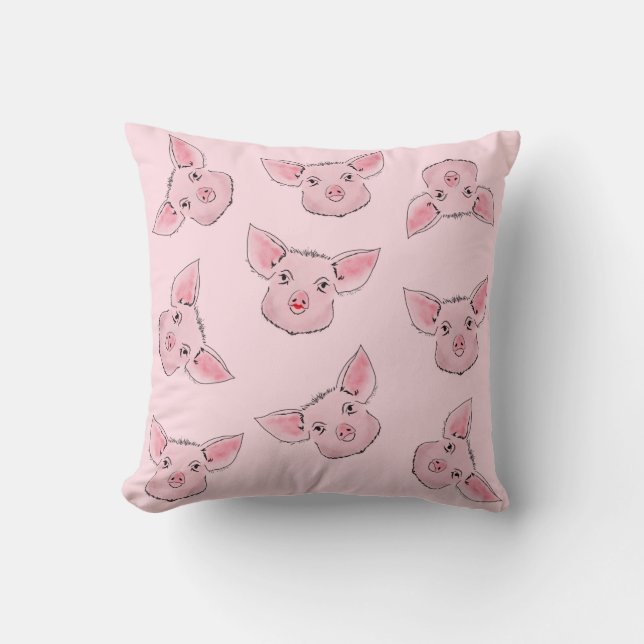 Here a piggy, there a piggy, everywhere a piggy cushion (Front)