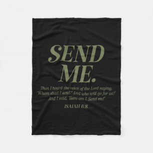 Here Am I Send Me Isaiah 6_8 Christian Bible Verse Fleece Blanket