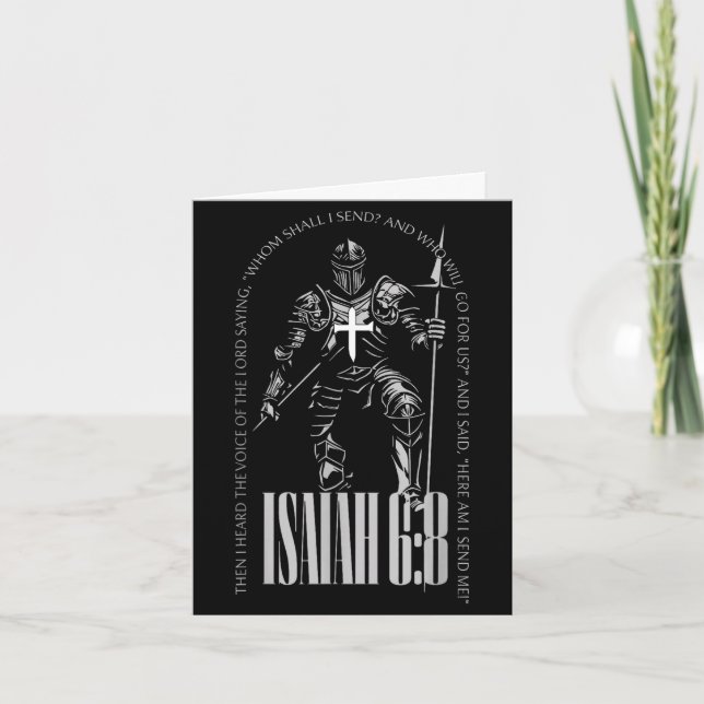 Here am send isaiah 6 8 crusader knights templar card (Front)