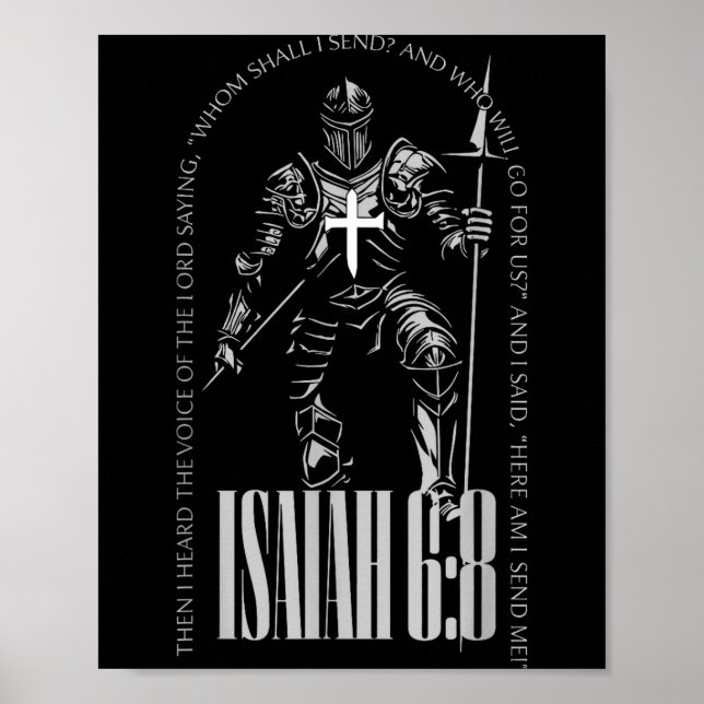 Here am send isaiah 6 8 crusader knights templar poster (Front)