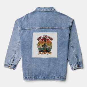 Here Come Again Grim Reaper Halloween Pumpkin_1 Denim Jacket