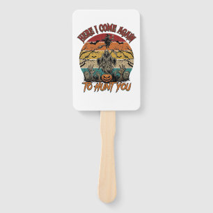 Here Come Again Grim Reaper Halloween Pumpkin_1 Hand Fan