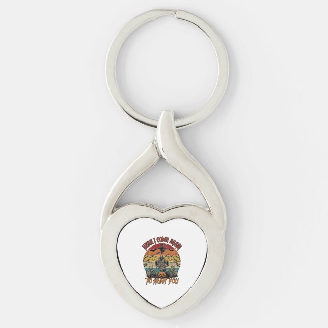Here Come Again Grim Reaper Halloween Pumpkin_1 Key Ring (Front)