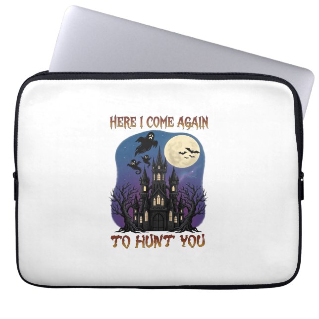 Here Come Again Haunted Castle Ghosts Moon Laptop Sleeve (Front)