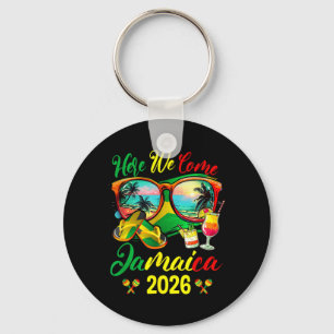 Here Come Jamaica 2026 Family Vacation Matching Key Ring