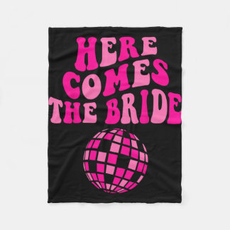 Here Come The Bride Future Mrs Disco Bachelorette Fleece Blanket