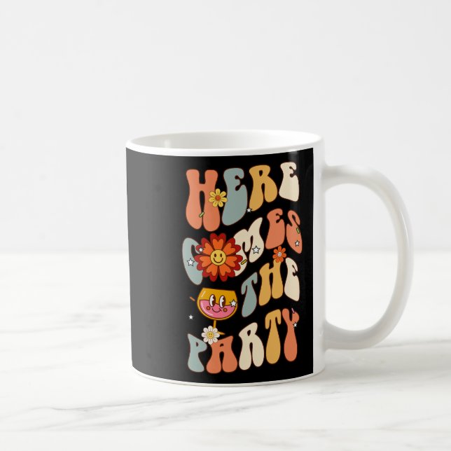 Here Come The Party Bride Retro Groovy Bachelorett Coffee Mug (Right)