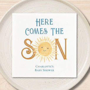 Here Come The Son Baby Shower  Napkin