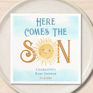 Here Come The Son Baby Shower  Napkin