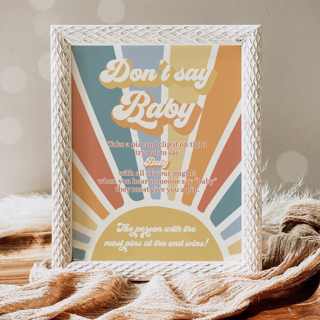 Here Come The Son Sun Baby Shower Don't Say Baby Poster (Creator Uploaded)