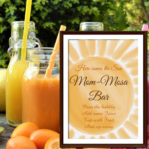 Here Come the Son Sunshine Baby Shower Mum-osa Bar Poster