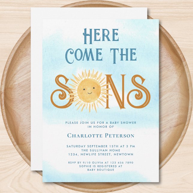 Here Come The Sons Baby Shower  Invitation (Creator Uploaded)