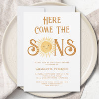 Here Come The Sons Twin Boys Baby Shower