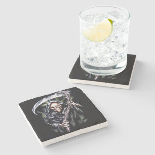 Here Comes Grim Stone Coaster