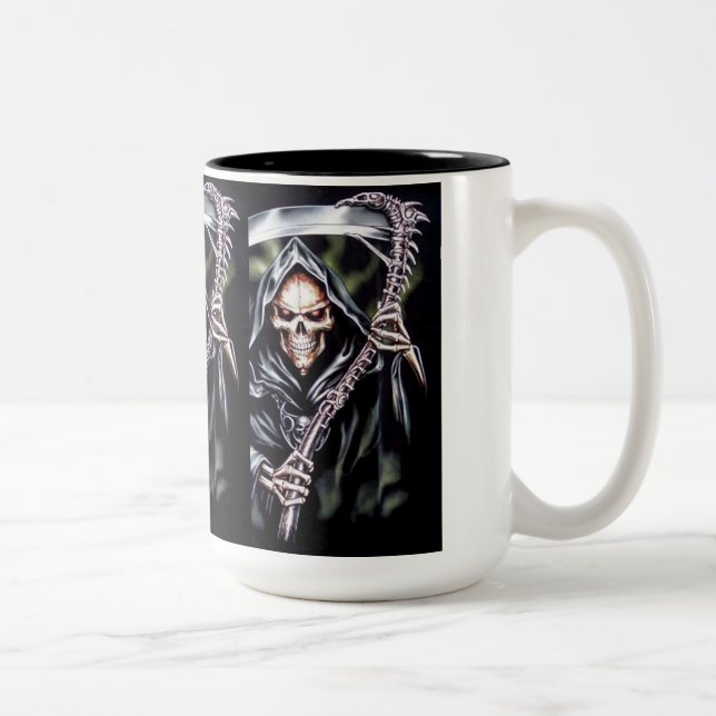 Here Comes Grim Two-Tone Coffee Mug (Right)