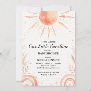 Here Comes Our Little Sunshine Baby Shower Invitation
