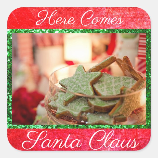 Here Comes Santa Claus Cookies Stickers (Front)
